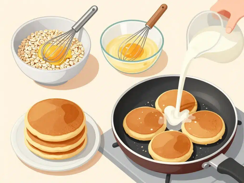 Étapes de préparation galettes de flocon d'avoine faciles