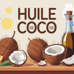 illustration huile de coco cuisine stylisée moderne