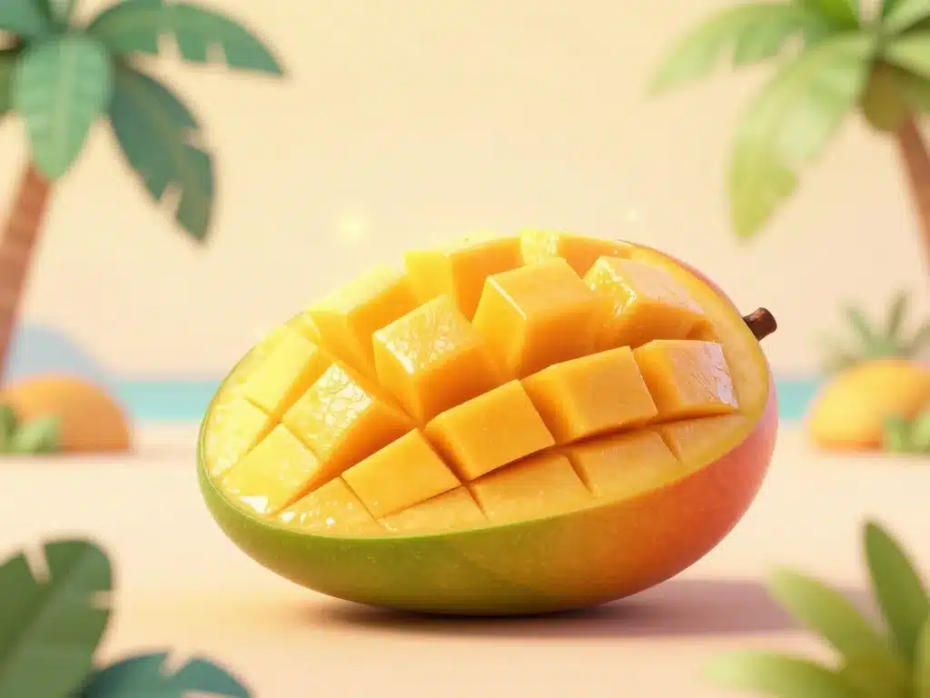 Visualisation 3D mangues José chair et noyau en détail