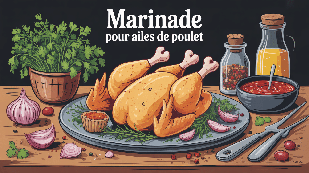 illustration marinade pour ailes de poulet appétissantes