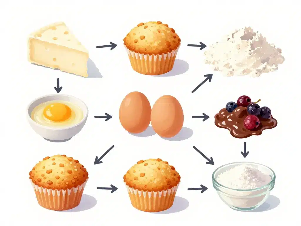 Ingrédients muffin fromage blanc variantes proportions