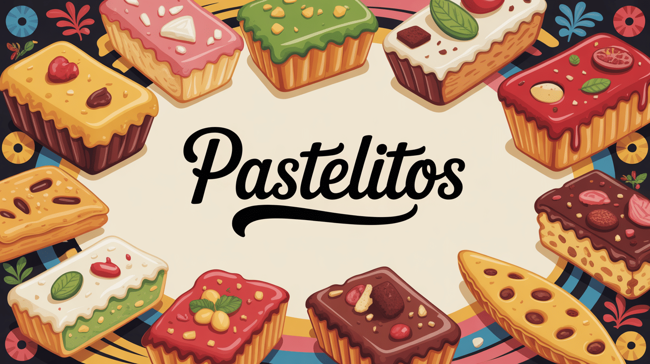 Pastelitos variés sucrés et salés sur fond festif