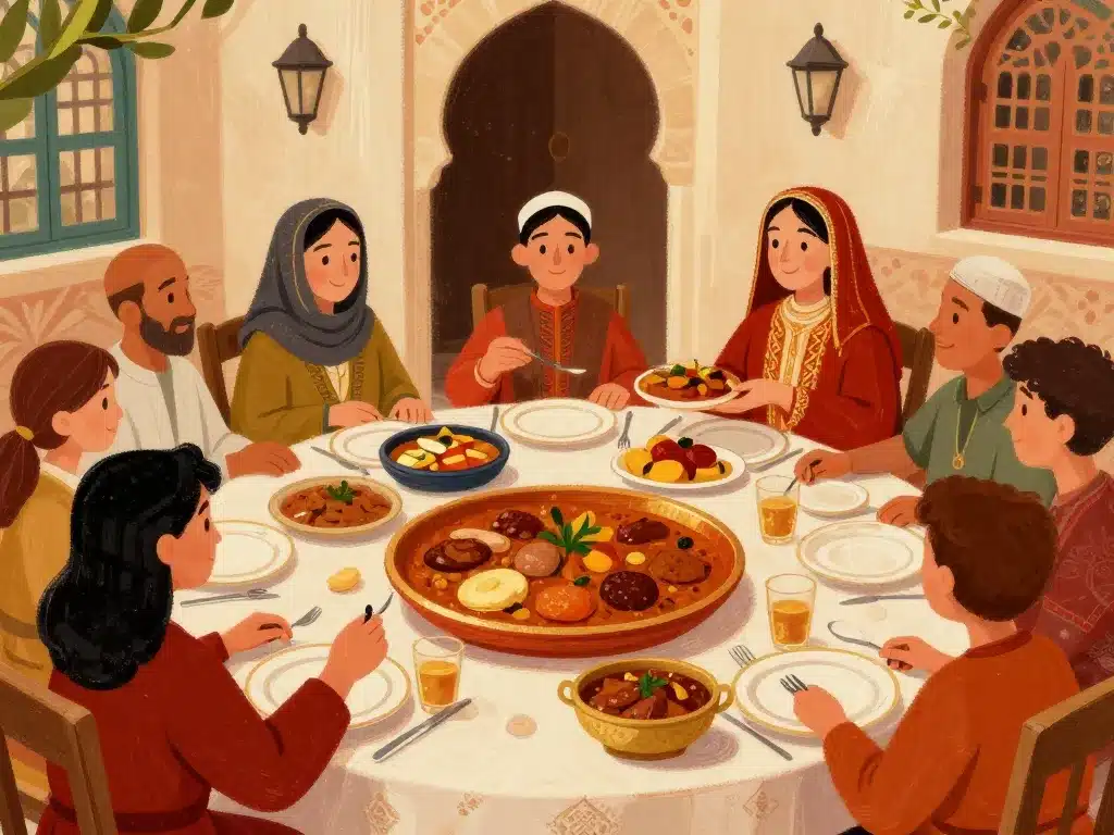 Repas convivial recette juive tunisienne pkaila osbane