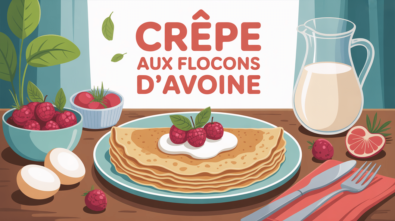 illustration assiette crêpes flocons d'avoine recette crepe flocon d avoine regime