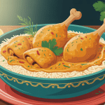 plat recette de poulet au curry et lait de coco avec riz et épices