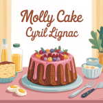 illustration recette molly cake cyril lignac sur table conviviale