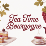 illustration élégante tea time burgundy ambiance bourguignonne