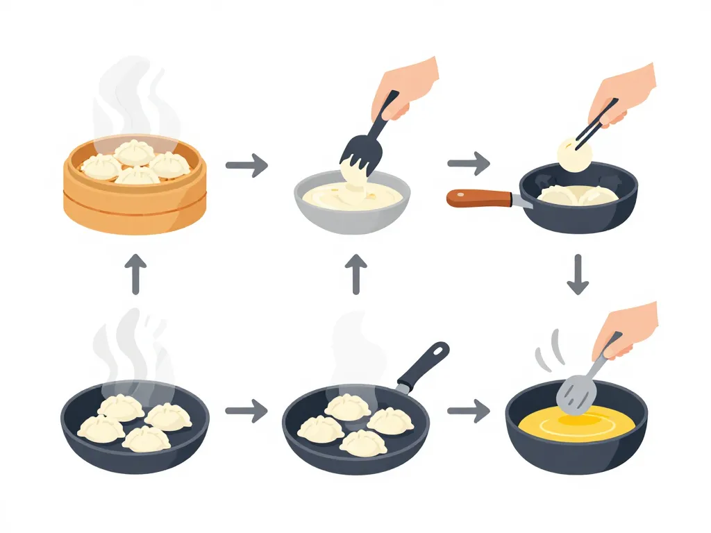 diagramme des cuissons pour raviolis vietnamiens vapeur et frits