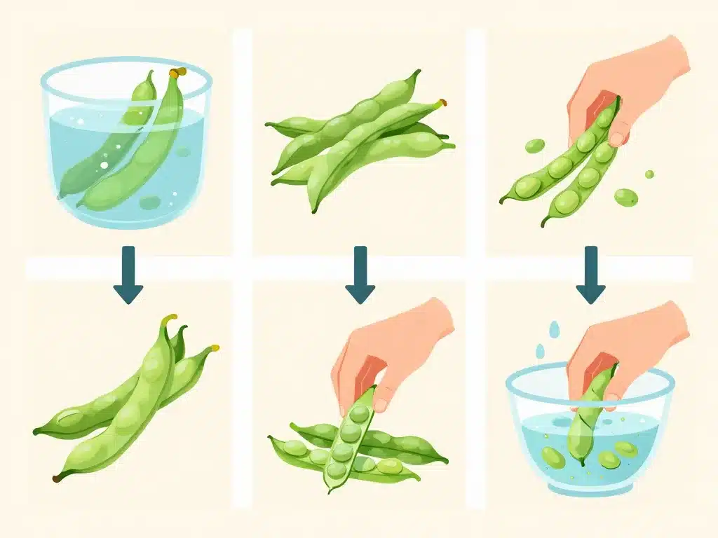 préparation des feves avant cuisson à l'eau étapes clés