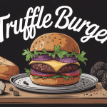 truffle burger gourmet restaurant illustration