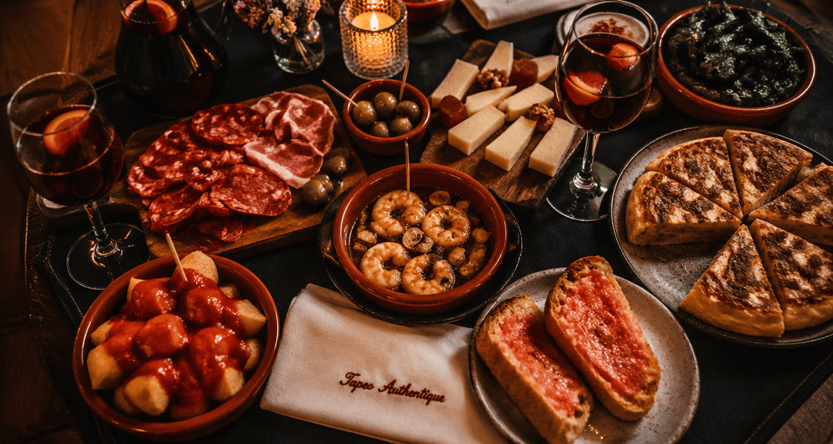 recette des tapas espagnol sur table conviviale