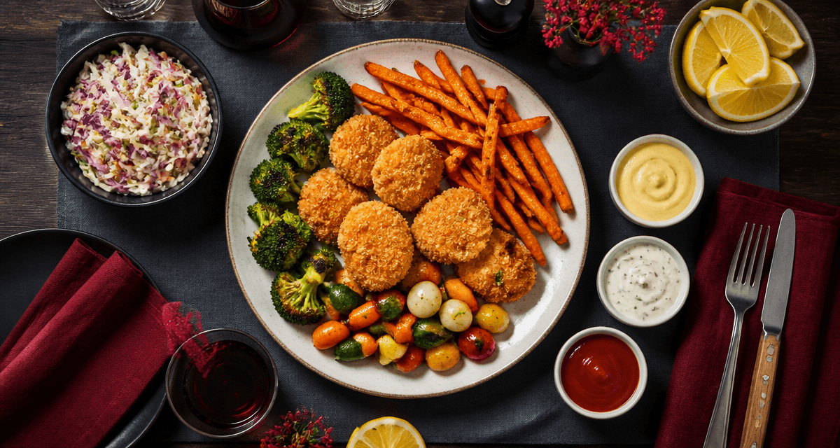 accompagnement nuggets avec légumes et sauces