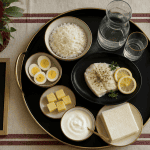 aliments sans fibres liste sur table pour régime coloscopie