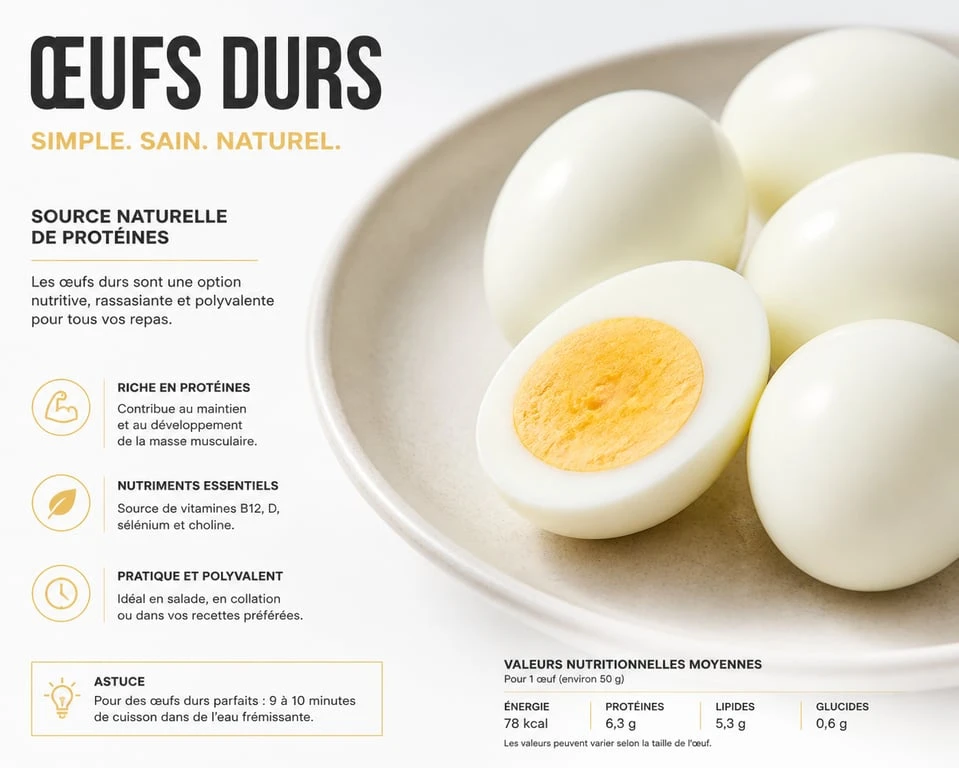 Œufs durs parfaits cuits à l'eau froide