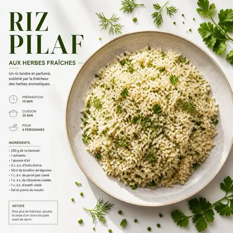 Recette de riz pilaf aux herbes en accompagnement