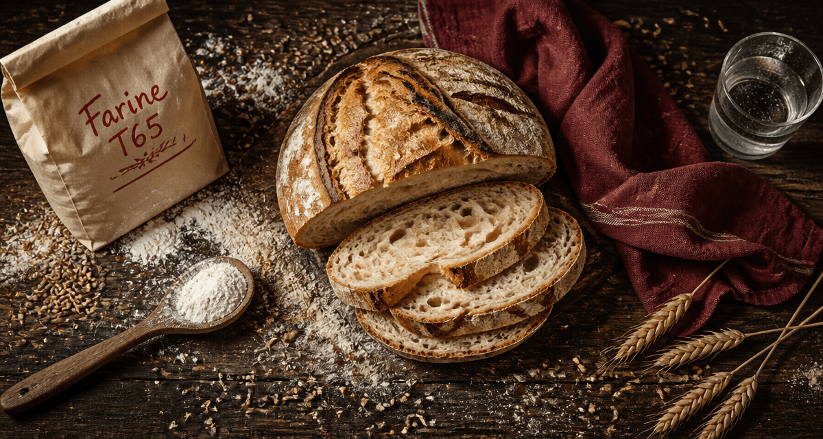 farine t65 quelle utilisation pain campagne sur plan de travail
