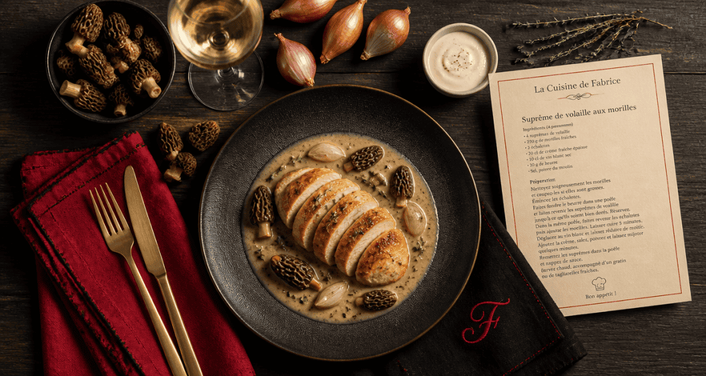 La Cuisine de Fabrice plat suprême de volaille morilles