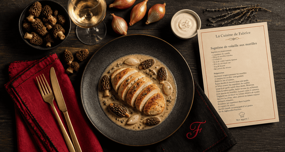 La Cuisine de Fabrice plat suprême de volaille morilles