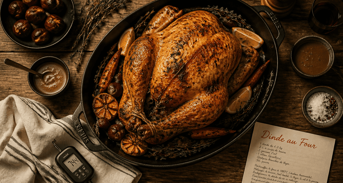 Meilleur recette de dinde au four dans plat en fonte avec accompagnements