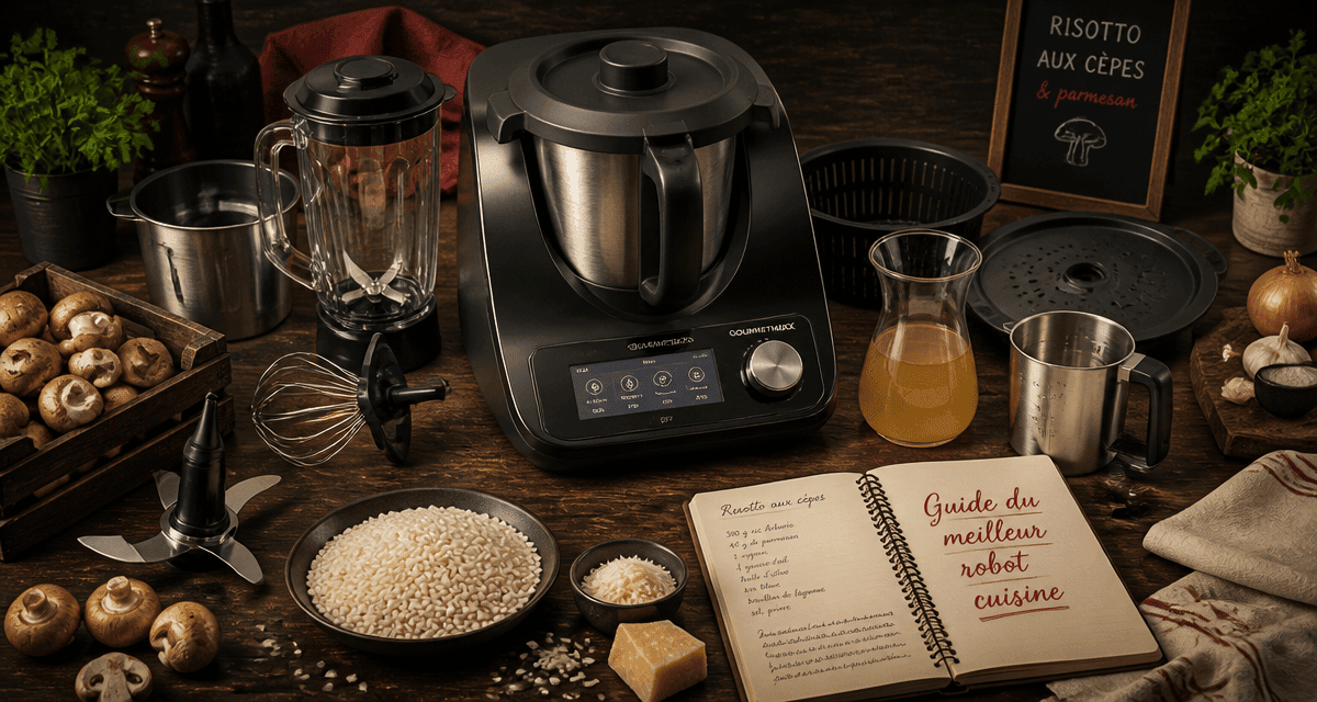 Meilleur robot cuisine avec accessoires sur table