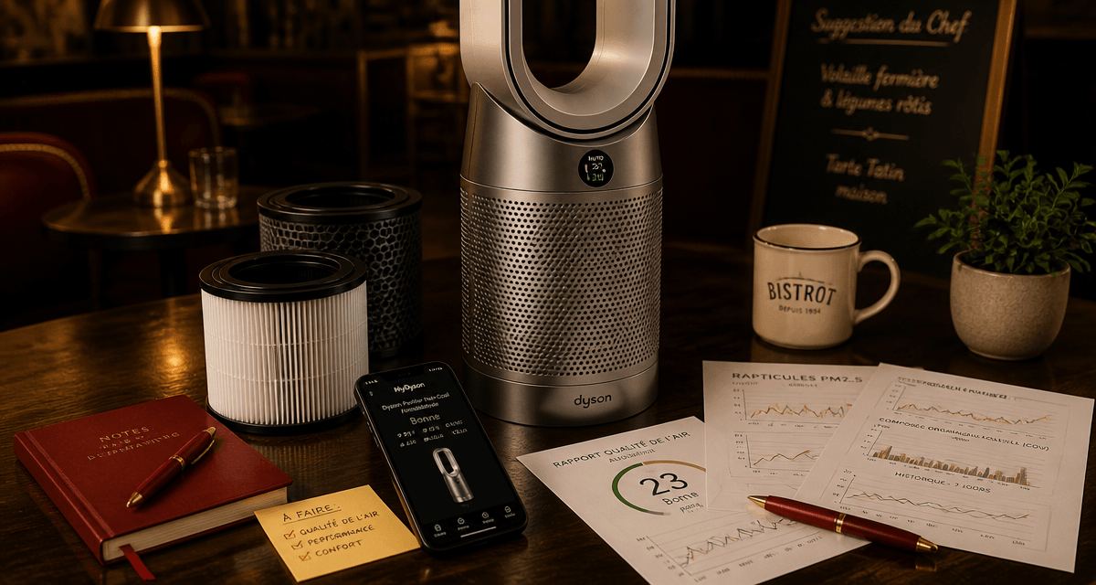 purificateur d air dyson avis sur table bistrot avec accessoires