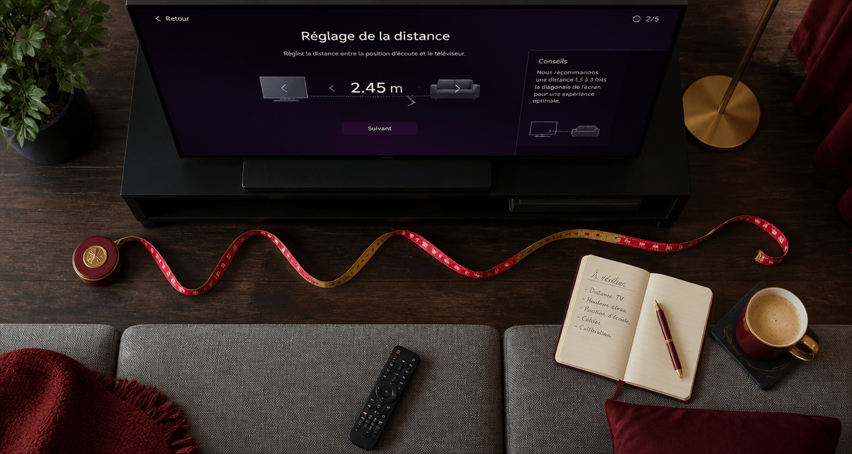 quelle distance entre tv et canapé vue du dessus