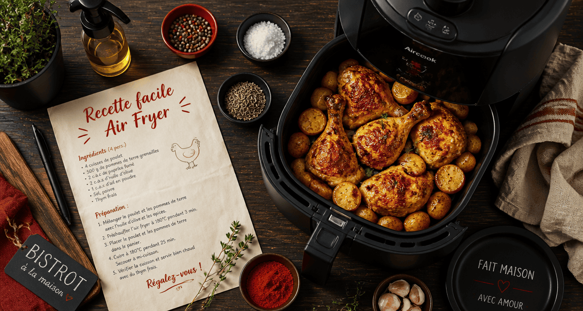 recette facile air fryer poulet croustillant et pommes de terre