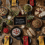 repas pour 30 personnes grande table dressée