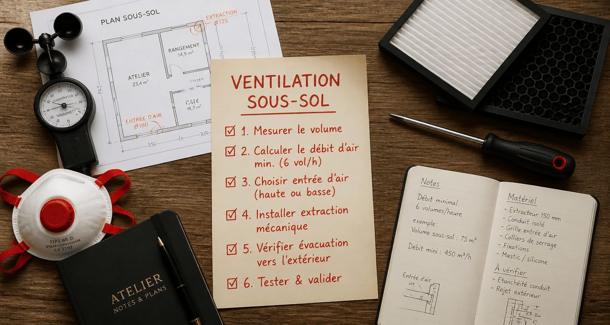 ventilation mecanique sous sol outils checklist plan