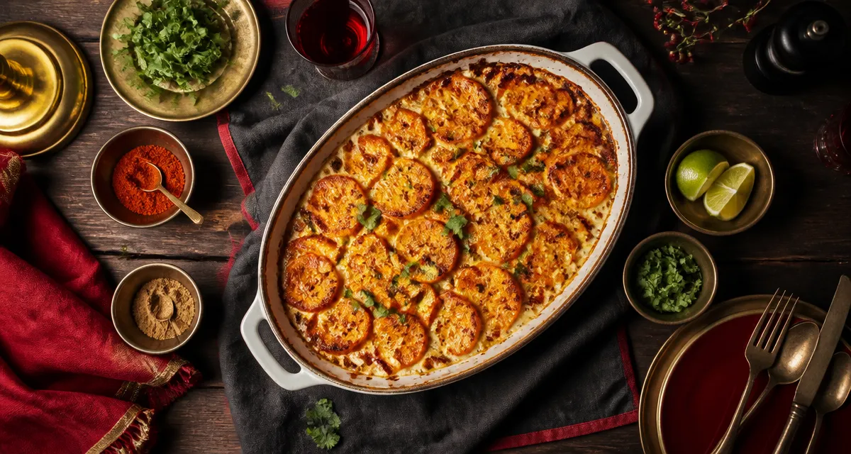 accompagnement patate douce gratin doré et épices