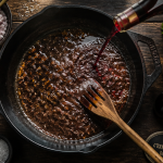 déglacer au vinaigre dans une poêle avec sucs