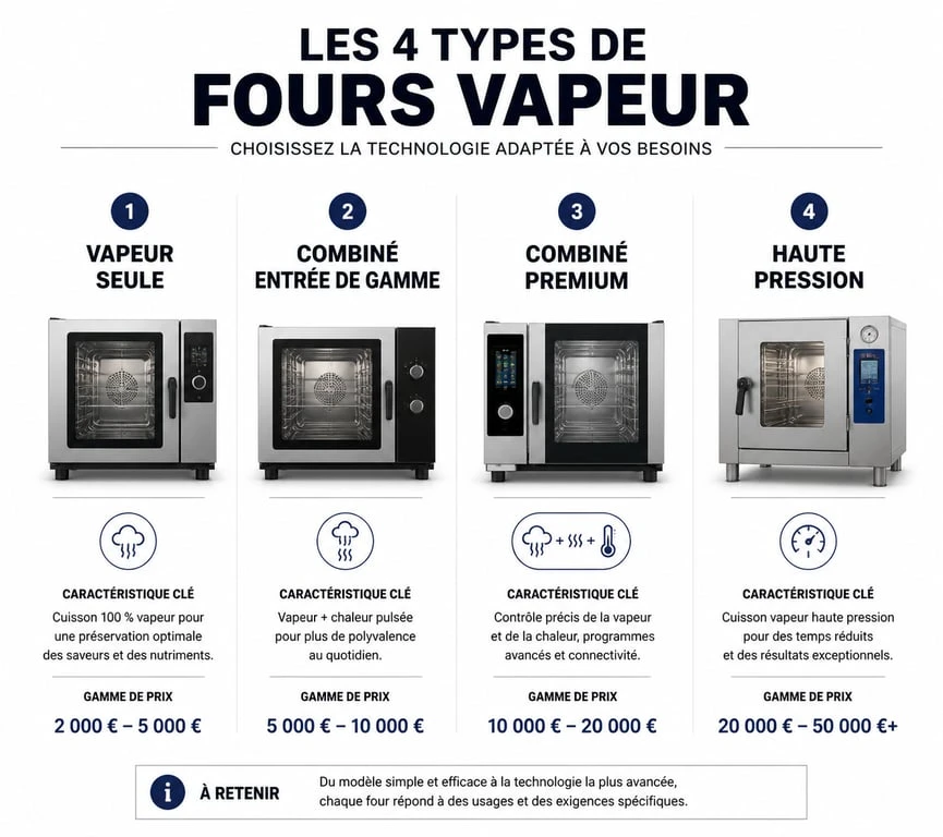Comparatif des différents types de fours vapeur pour choisir le modèle adapté à ses besoins