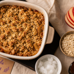 Healthier crumble pomme-cannelle croustillant sans beurre ni sucre raffiné