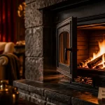 Insert avec ventilateur fonctionnement : feu et air chaud qui sort