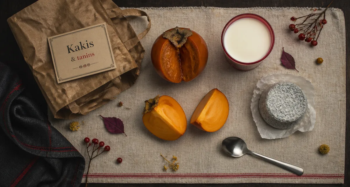J ai manger un kaki astringent que faire : apaiser la bouche, lait et kaki Hachiya