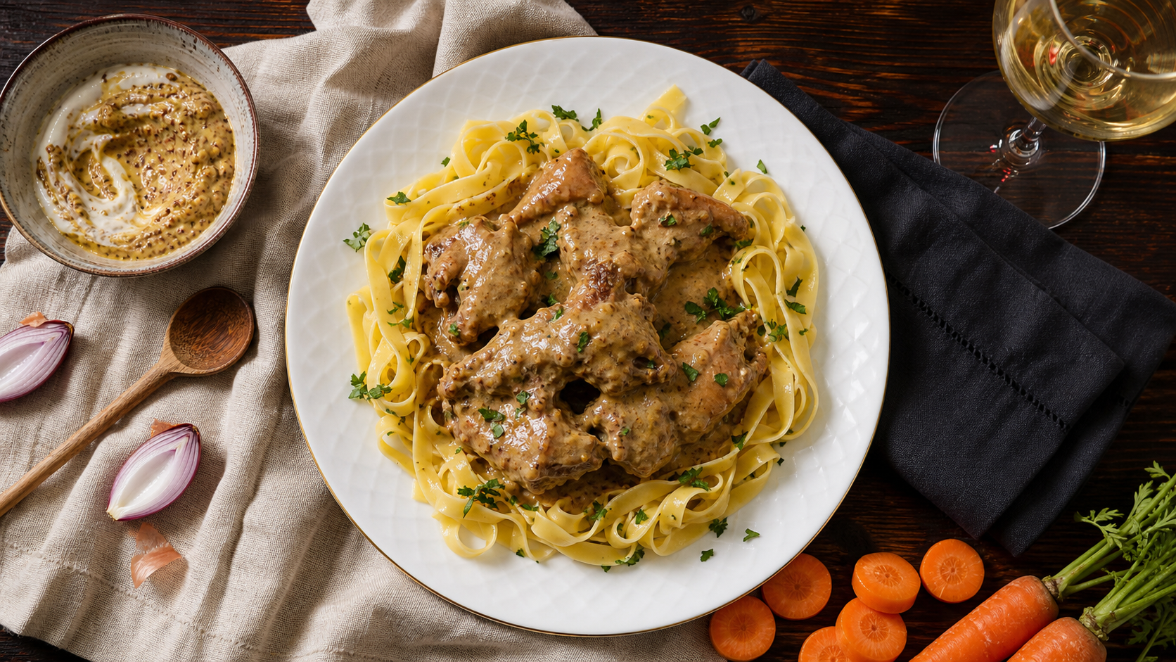Meilleure recette de lapin au cookeo : lapin à la moutarde, sauce onctueuse