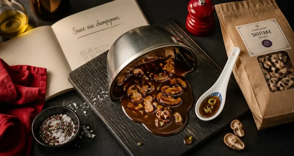 Par quoi remplacer la sauce huitre : sauce umami brune aux champignons et oignon vert