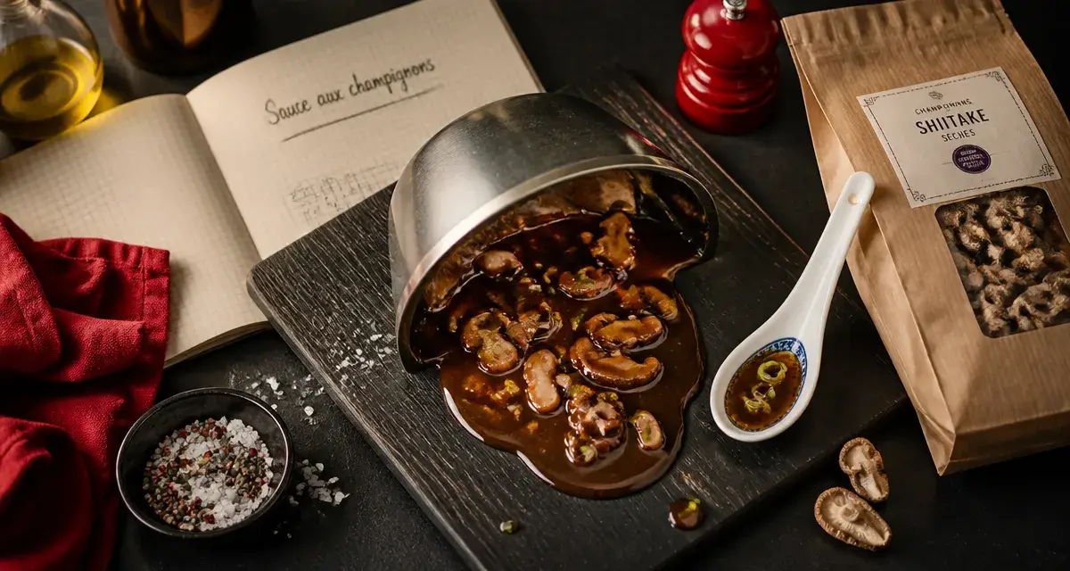 Par quoi remplacer la sauce huitre : sauce umami brune aux champignons et oignon vert