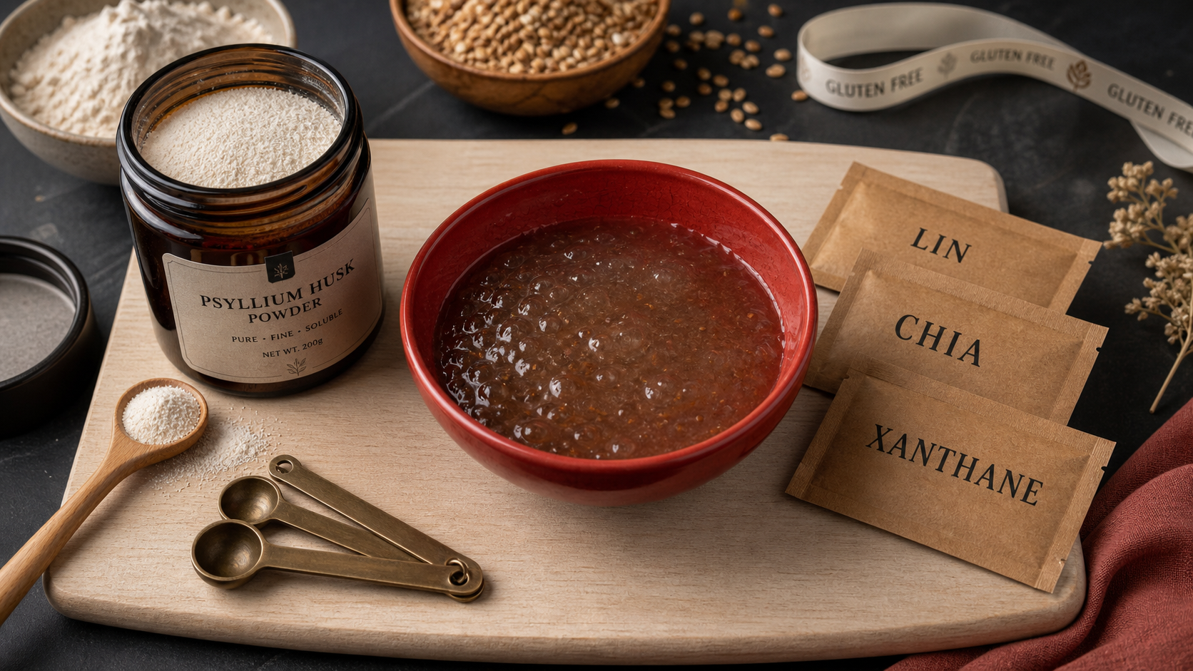 Par quoi remplacer le psyllium : gel de lin, chia et xanthane pour pains sans gluten