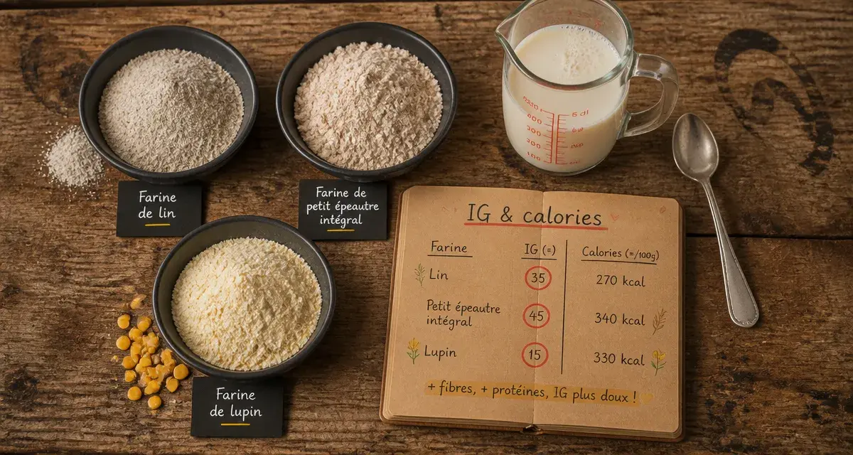 Quelle est la farine la moins calorique ? Farines alternatives et repères calories/IG