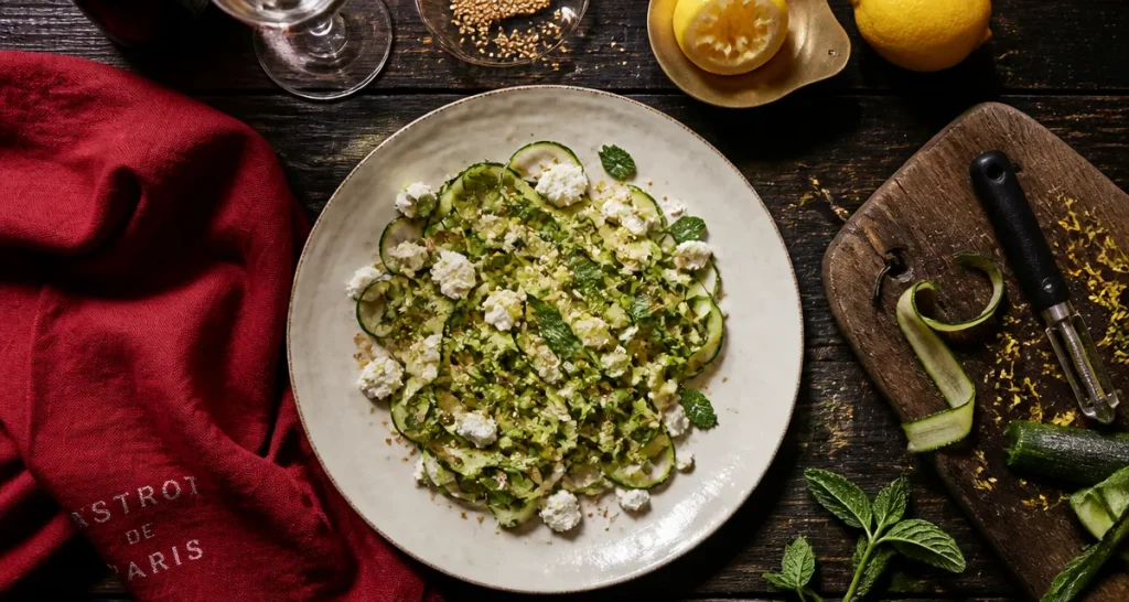 salade courgette concombre feta menthe