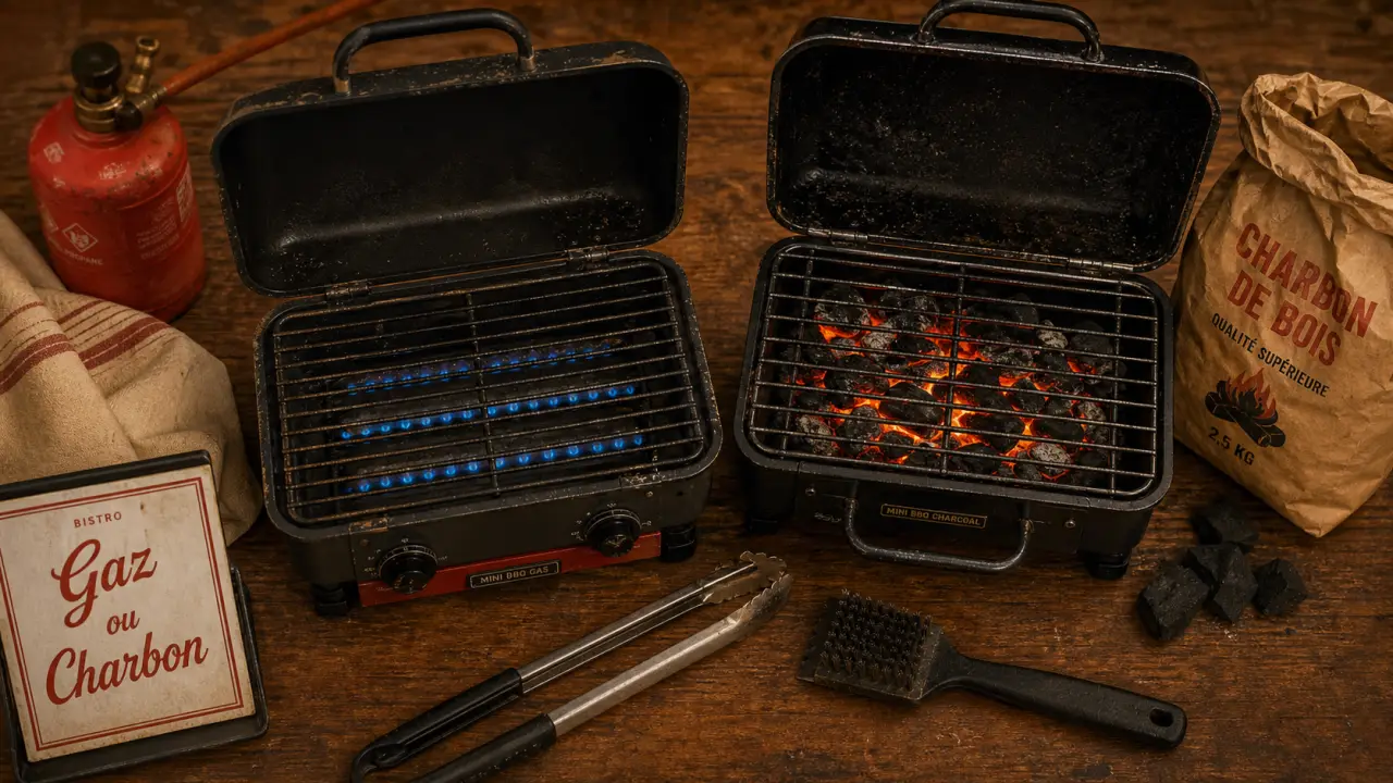 Barbecue gaz ou charbon : grilles gaz et charbon côte à côte