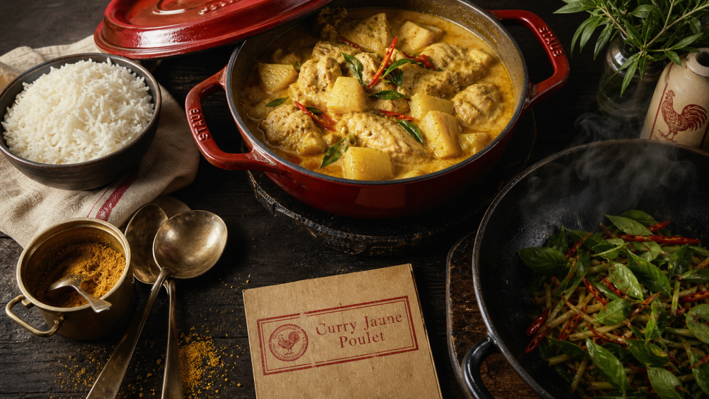Curry jaune recette au poulet, lait de coco, pommes de terre