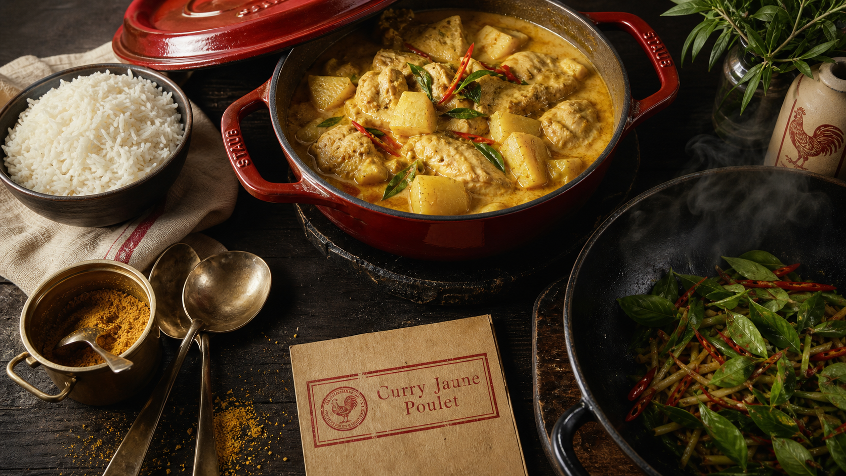 Curry jaune recette au poulet, lait de coco, pommes de terre