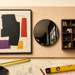 Décorer un grand mur salon : tableau XXL, cadres et bibliothèque sur panneau mural