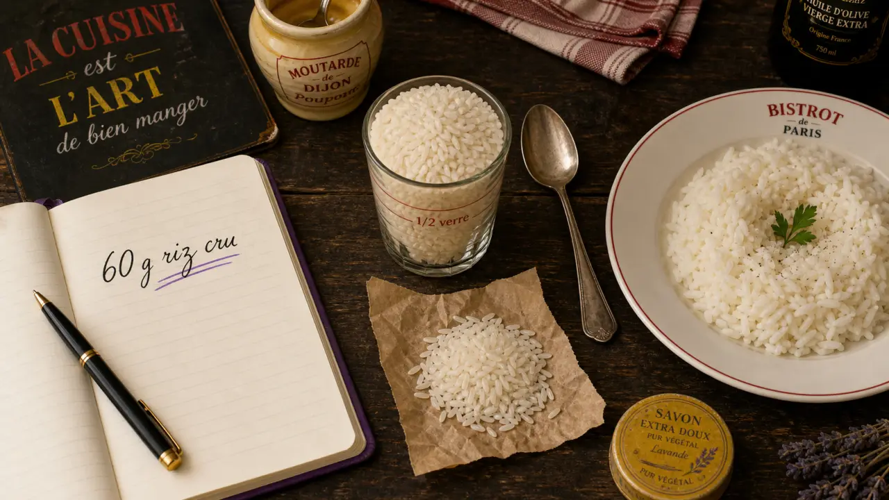Dose de riz pour une personne : 60 g de riz cru avant cuisson