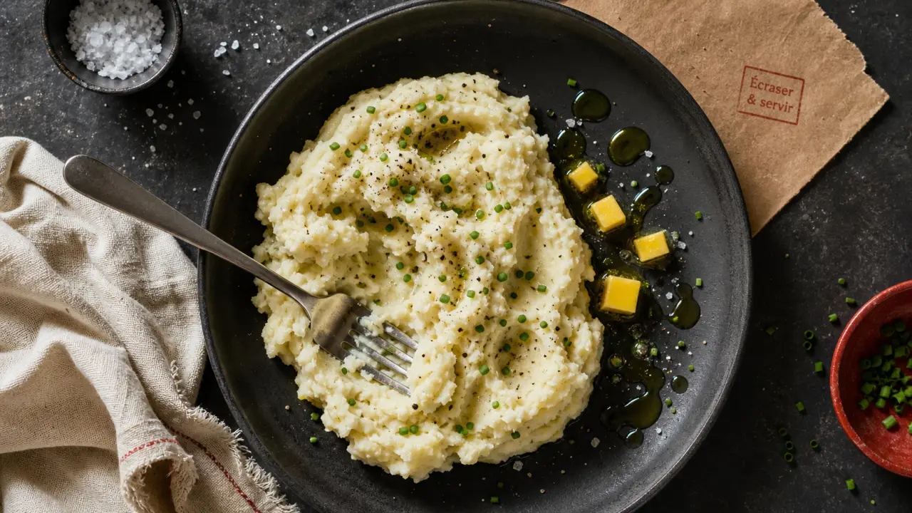 Ecrase de pomme de terre rustique en 35 min, à la ciboulette