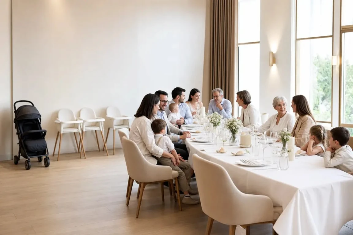 Restaurant pour bapteme : réception familiale élégante dans une salle privative