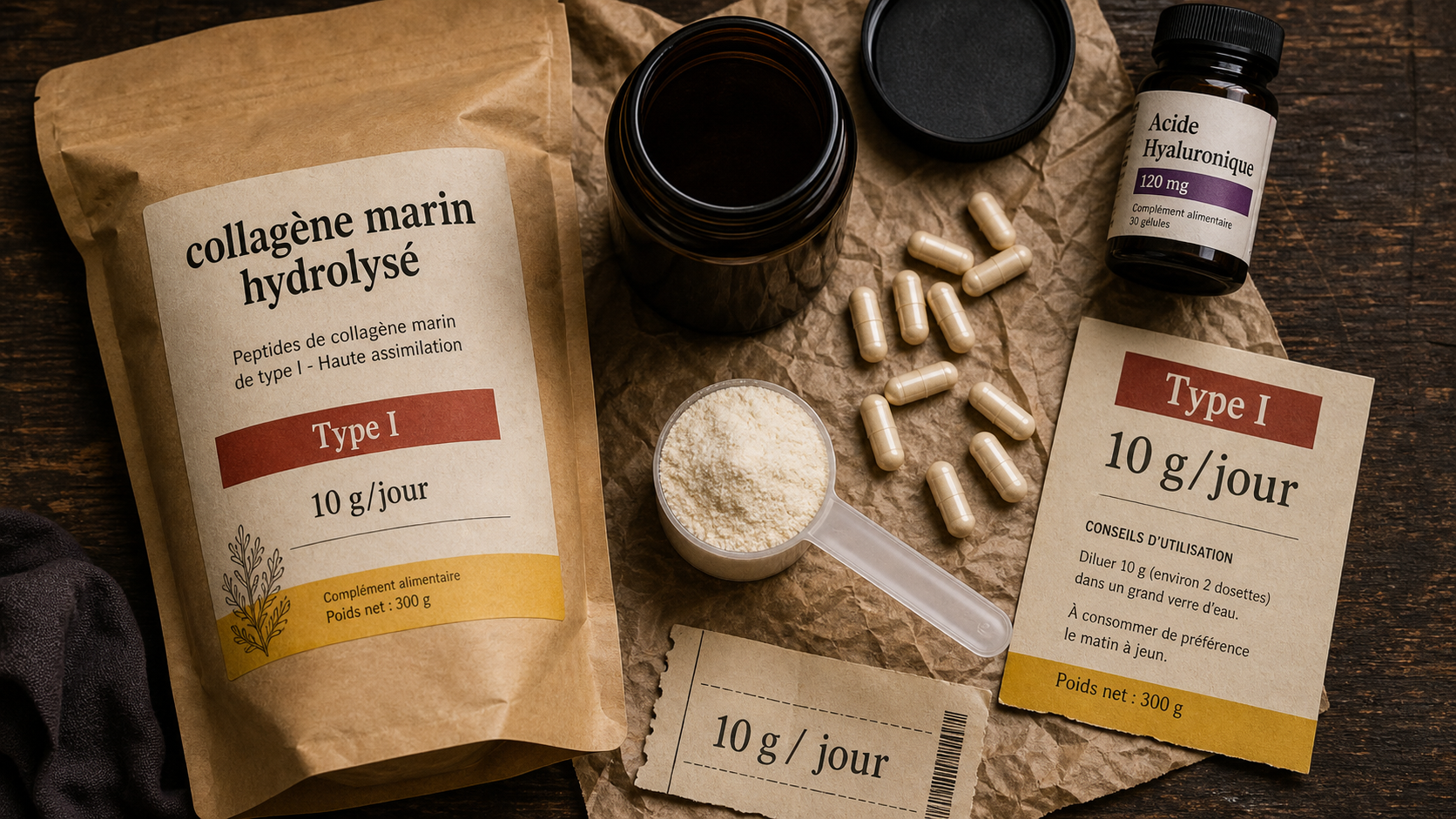 Meilleur collagene marin : 10 g/jour, poudre et gélules