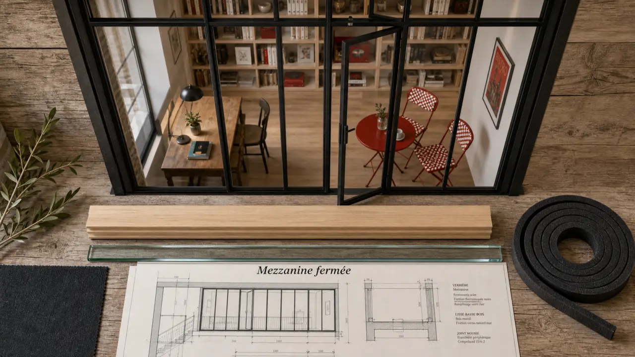 Mezzanine fermée vitrée pour lumière, intimité et sécurité